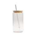 Load image into Gallery viewer, 16oz Glass Can with Bamboo Lid