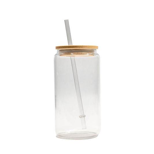 16oz Glass Can with Bamboo Lid