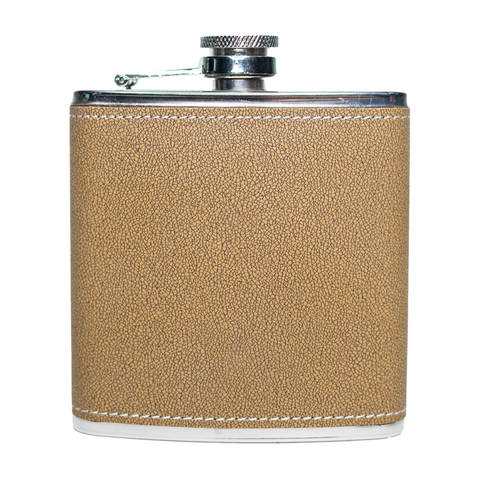 6oz Vegan Leather Wrapped Flask