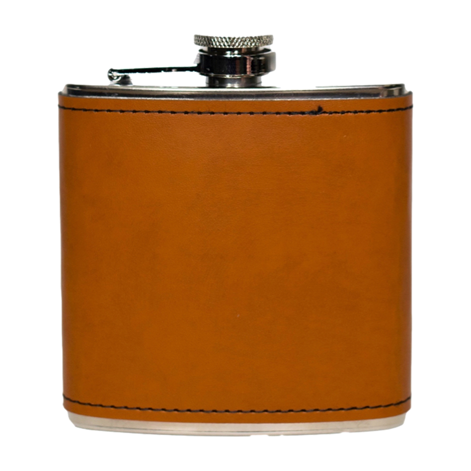 6oz Vegan Leather Wrapped Flask
