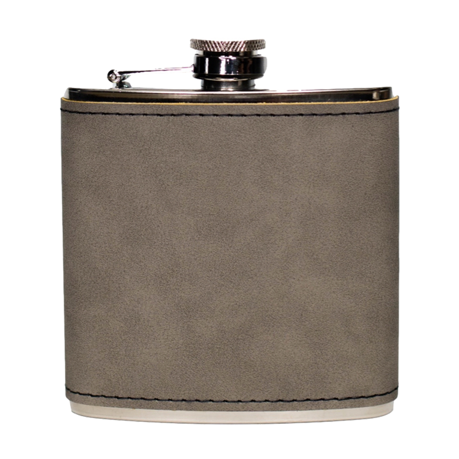 6oz Vegan Leather Wrapped Flask