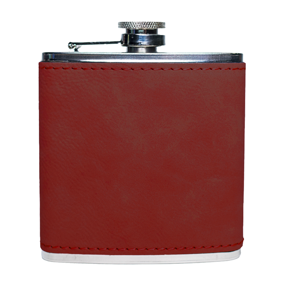 6oz Vegan Leather Wrapped Flask