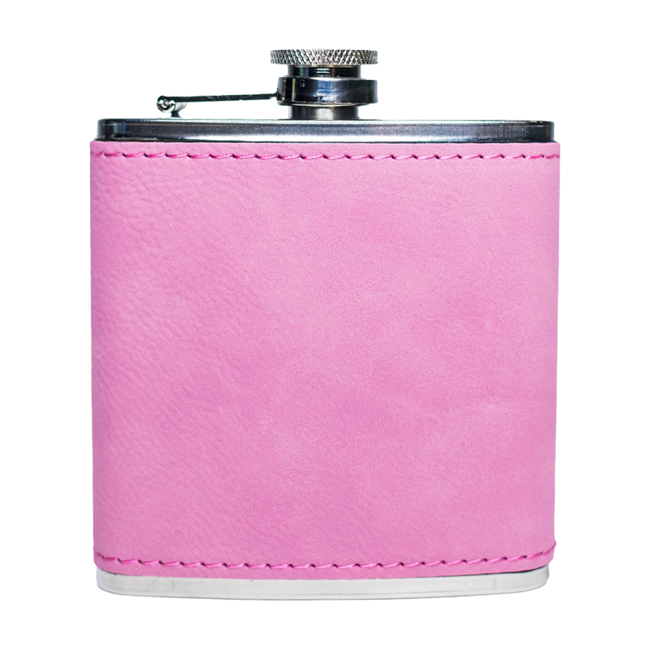 6oz Vegan Leather Wrapped Flask
