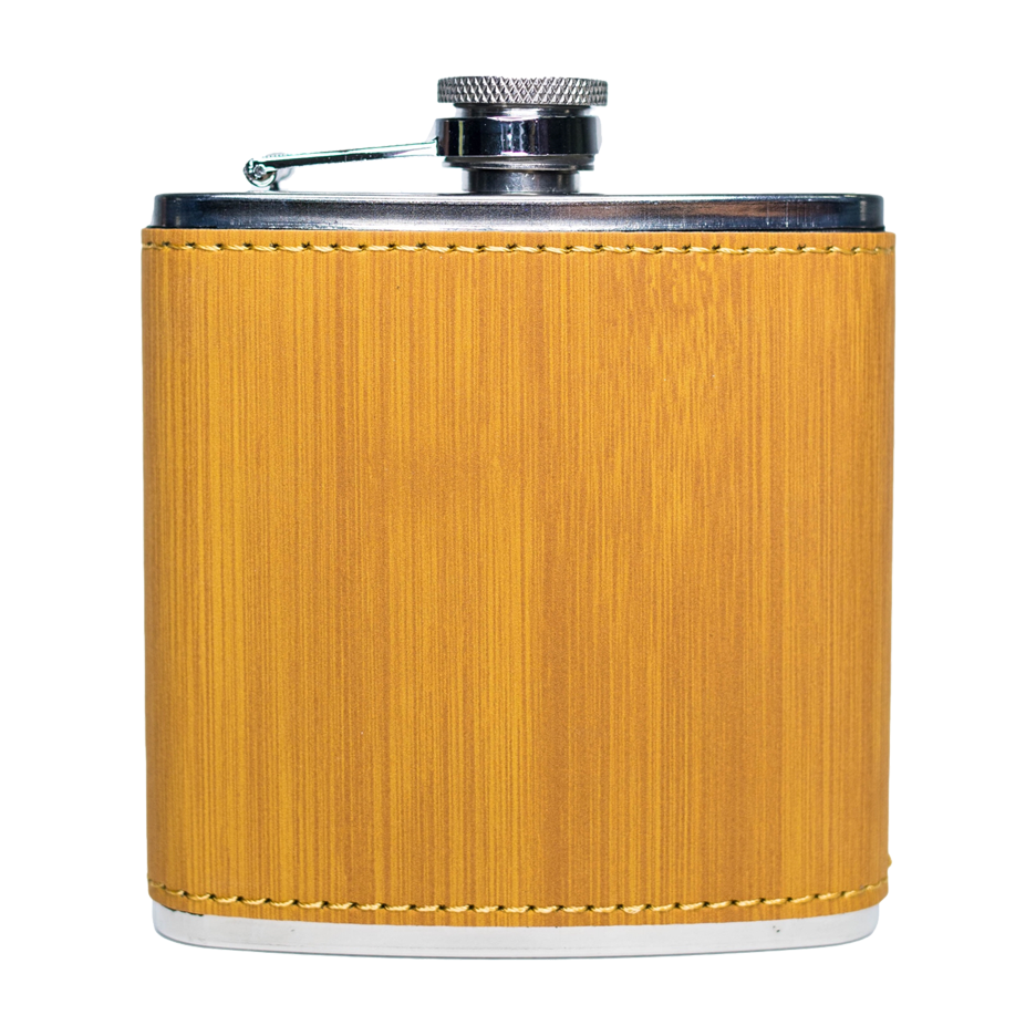 6oz Vegan Leather Wrapped Flask