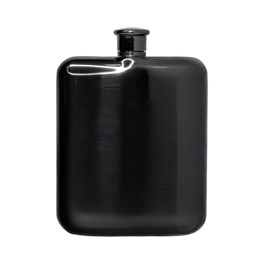 5oz Black Square Round Flask