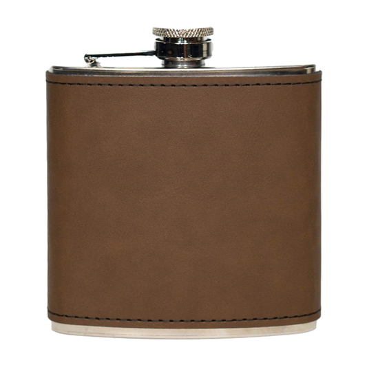 6oz Vegan Leather Wrapped Flask