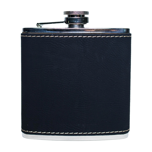 6oz Vegan Leather Wrapped Flask