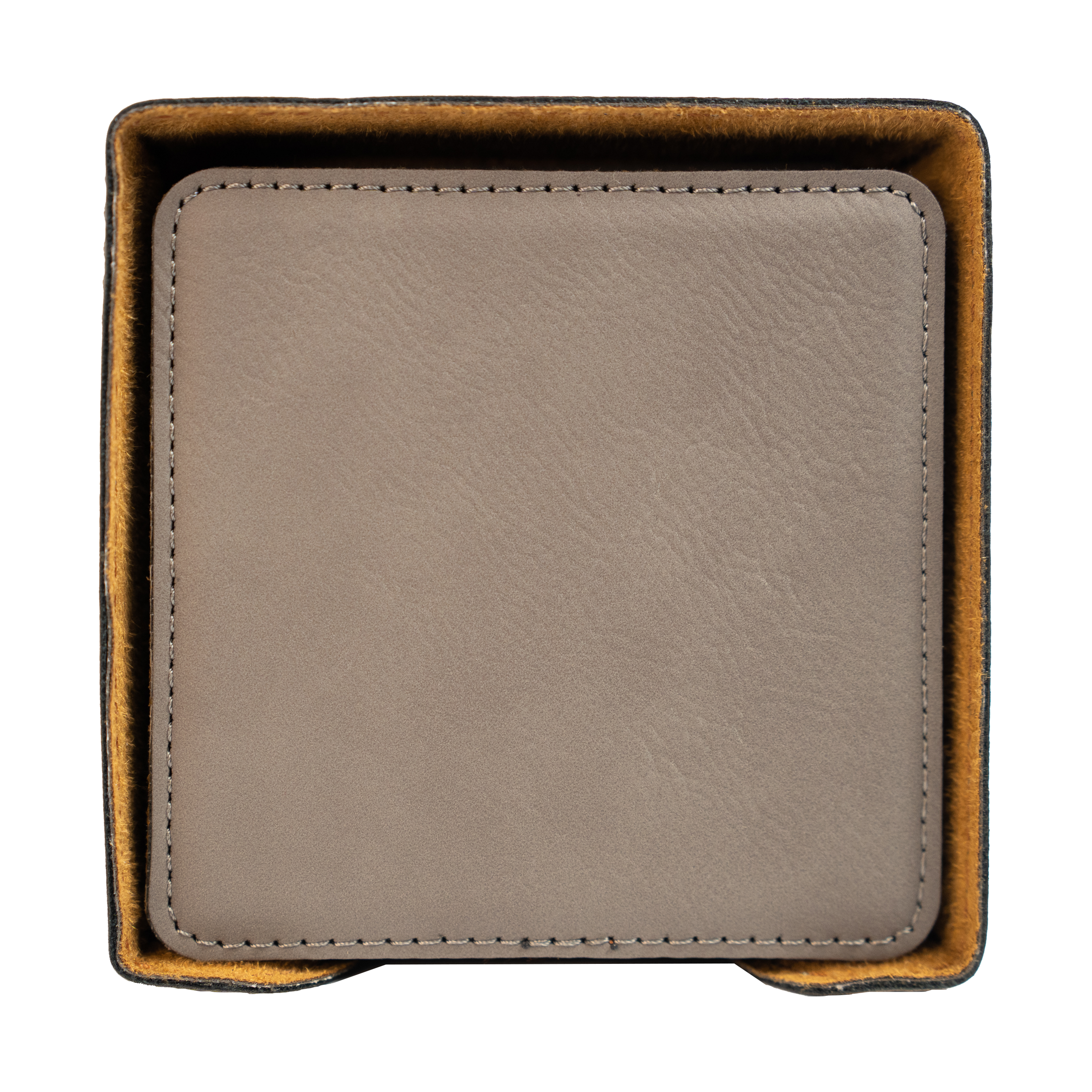 Square Vegan Leather Coaster Set