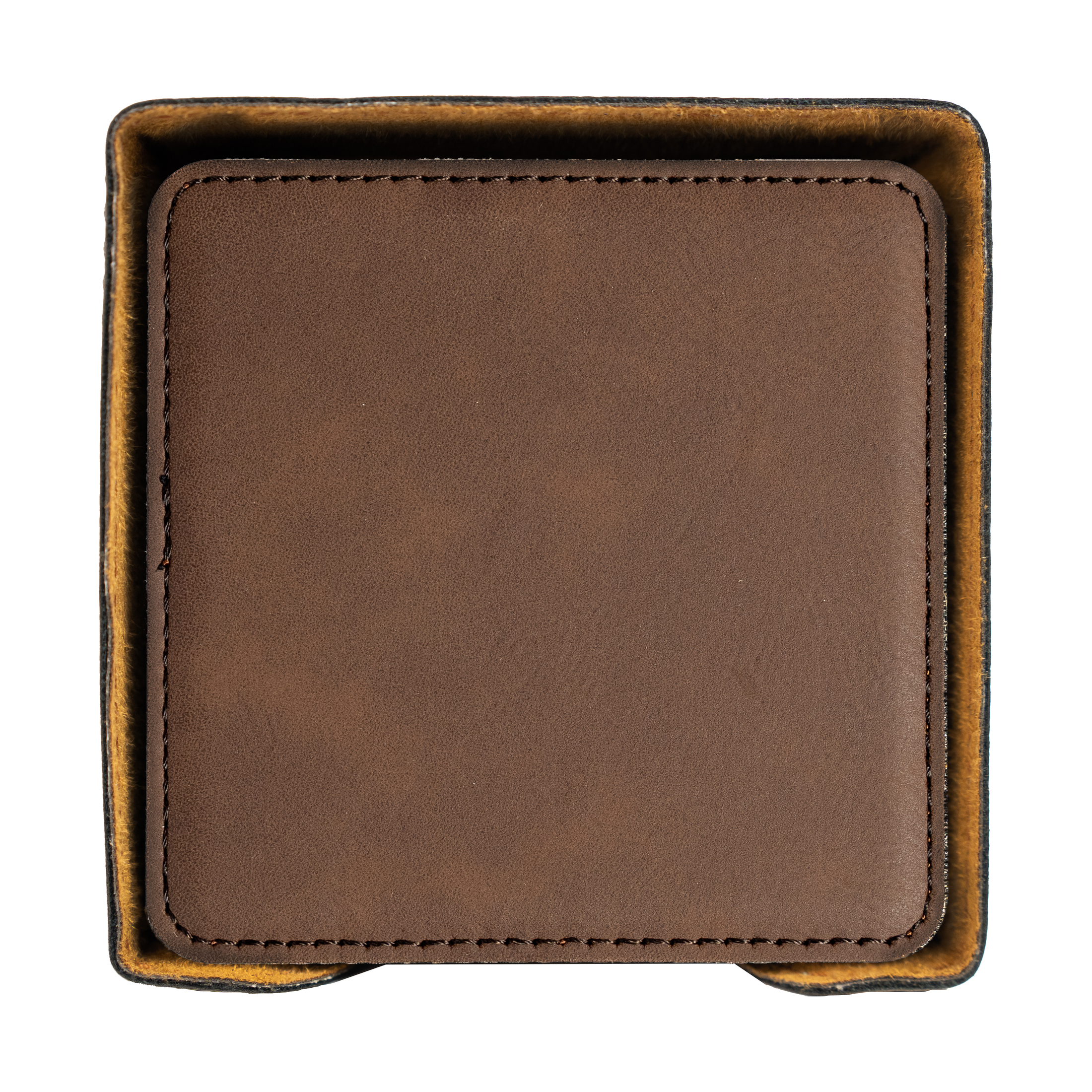 Square Vegan Leather Coaster Set