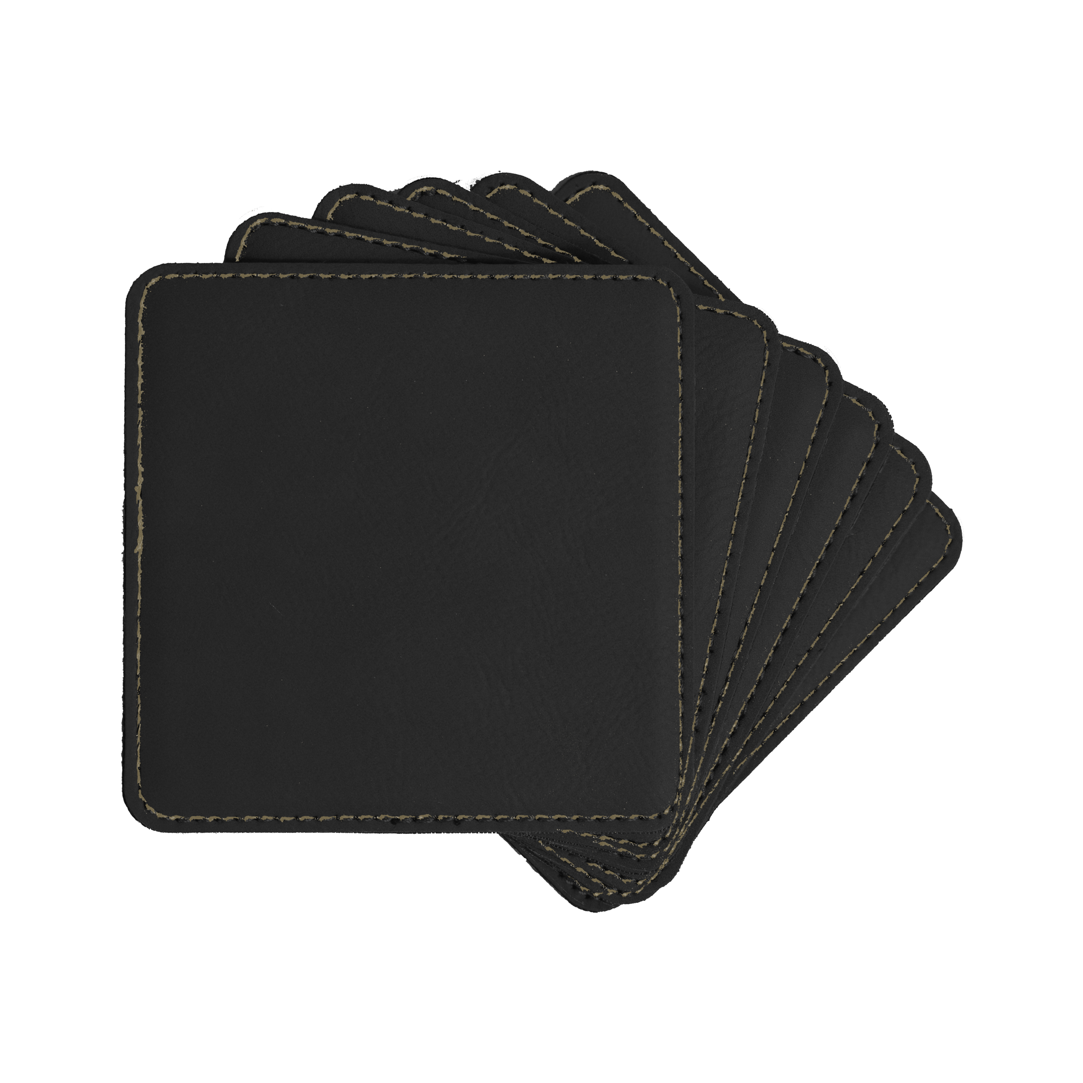 Square Vegan Leather Coaster Set