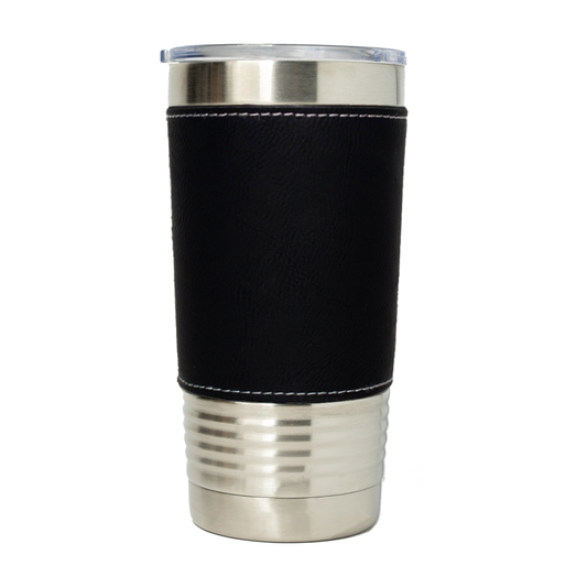 20 oz. Vegan Leather Tumbler with Clear Lid