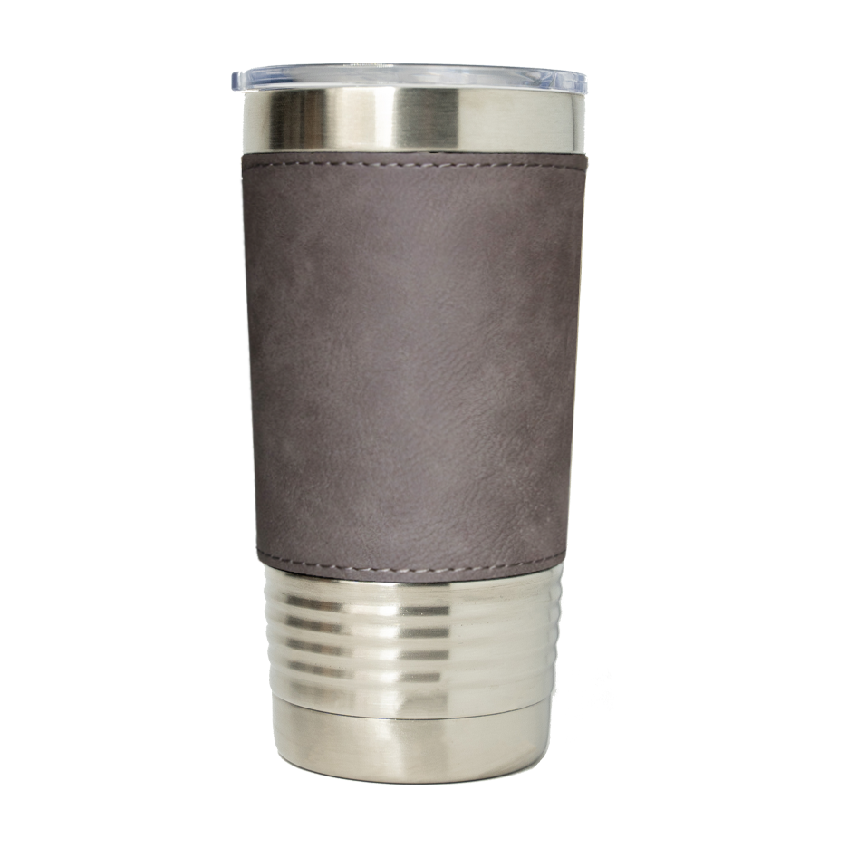 20 oz. Vegan Leather Tumbler with Clear Lid