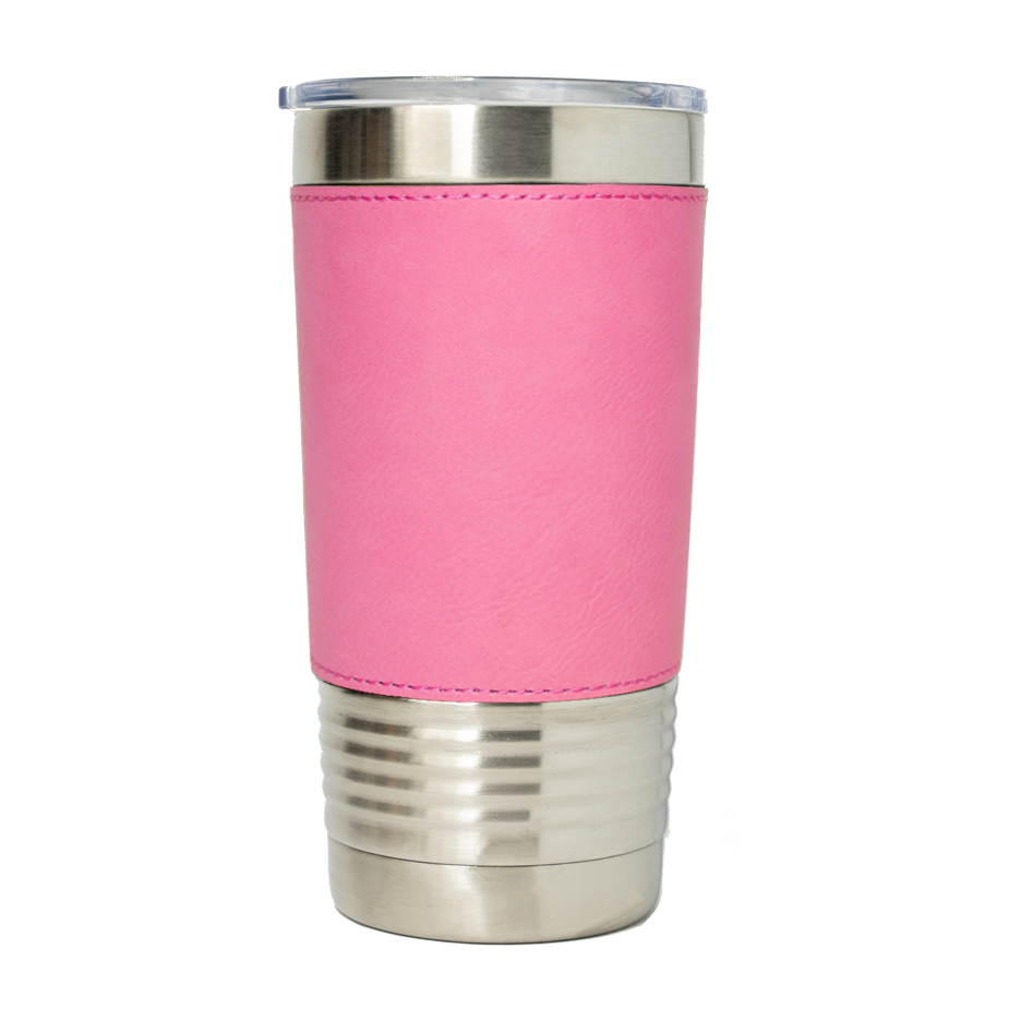20 oz. Vegan Leather Tumbler with Clear Lid
