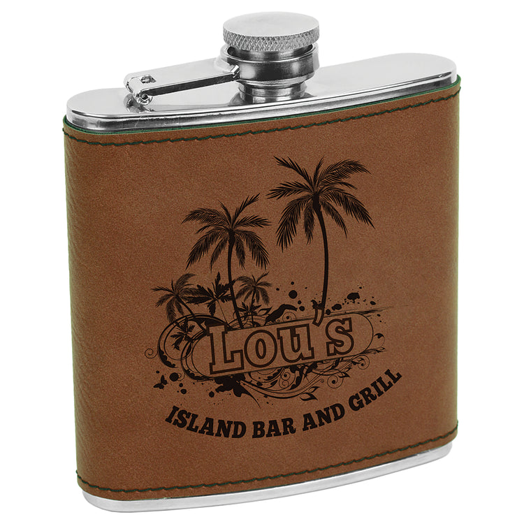 Leather Flask Engraved